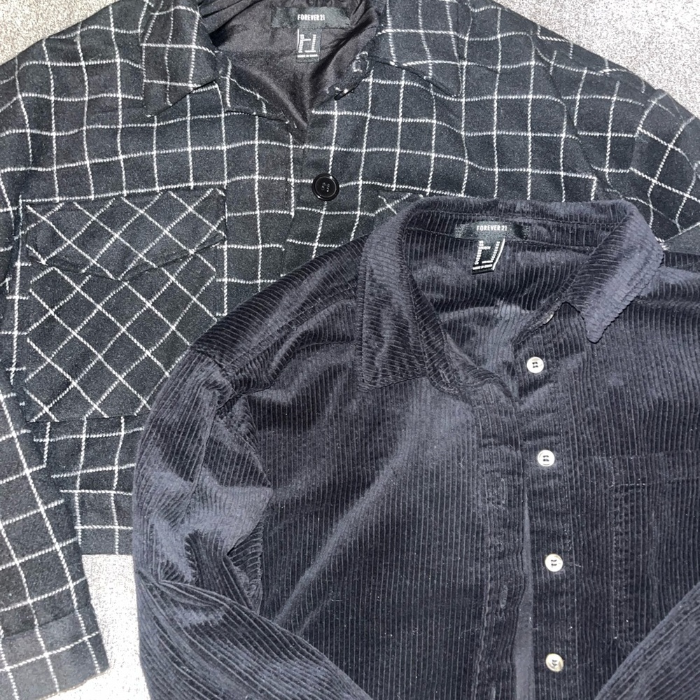 Forever 21 Black Lightweight Corduroy crop Jacket and cotton jacket